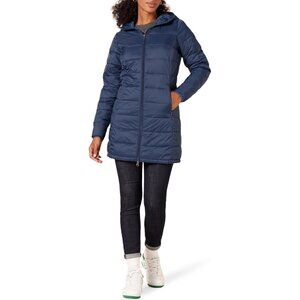 Trendy Women's Packable Hooded Puffer Coat - Water-Resistant, Plus Size Elegance
